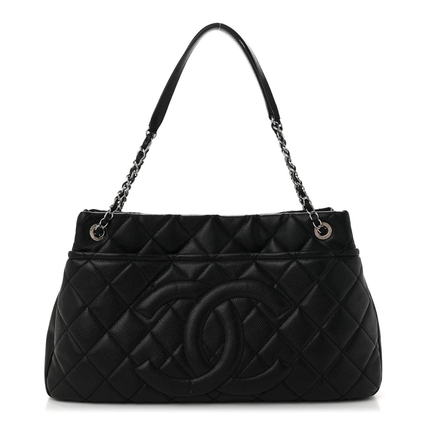 Quilted Grand Shopping Tote GST Black