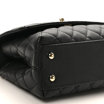 Chanel Caviar Quilted Mini Coco Handle Flap Black Black 9 of 10