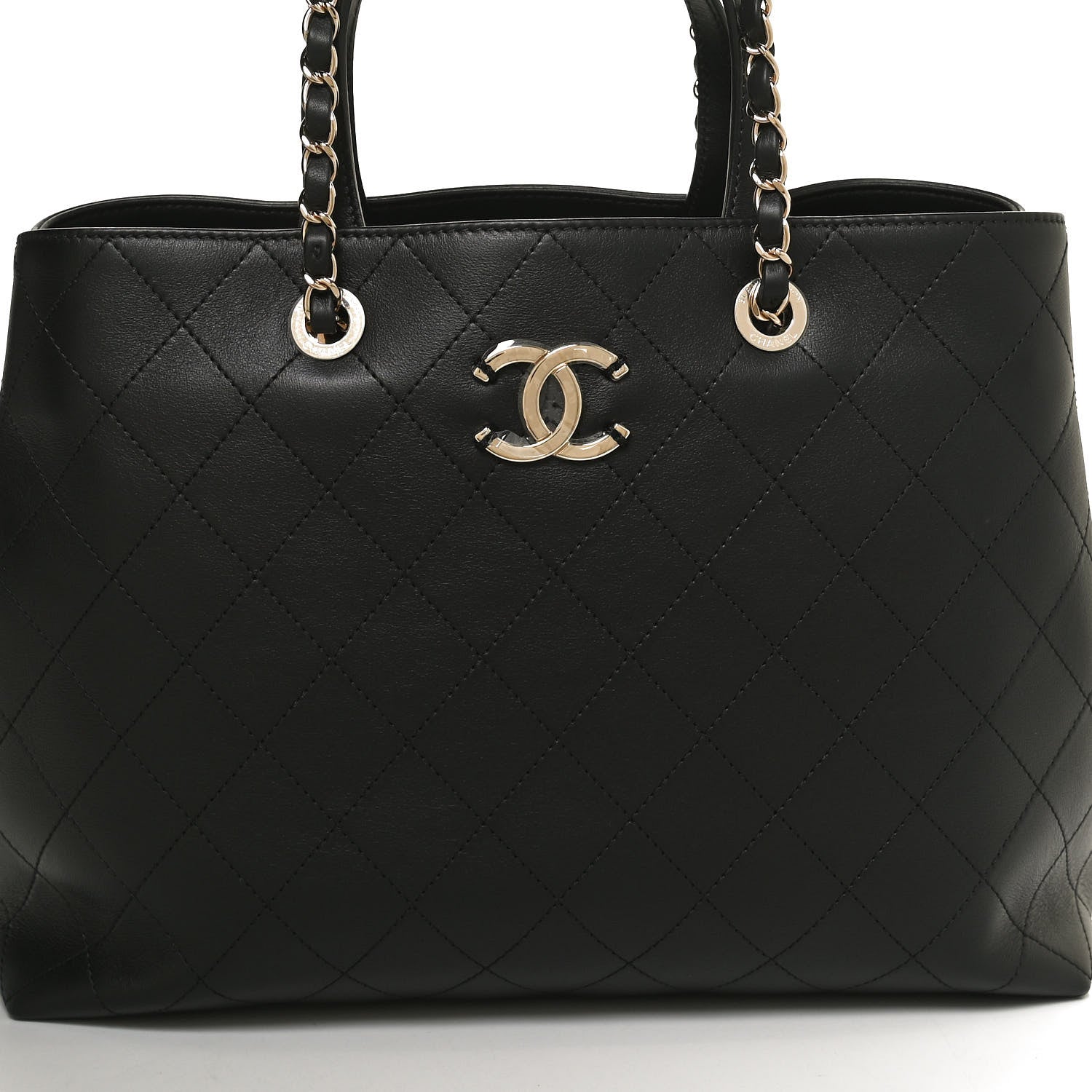 Chanel Calfskin Large Serial Shopper Tote Black 8 of 10