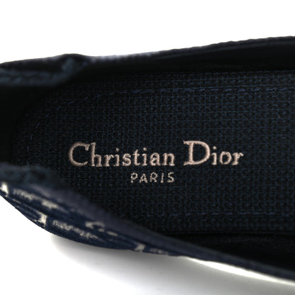 Christian Dior Velvet Oblique Poeme Laced Ballerina Flats 38 Blue 6 of 8