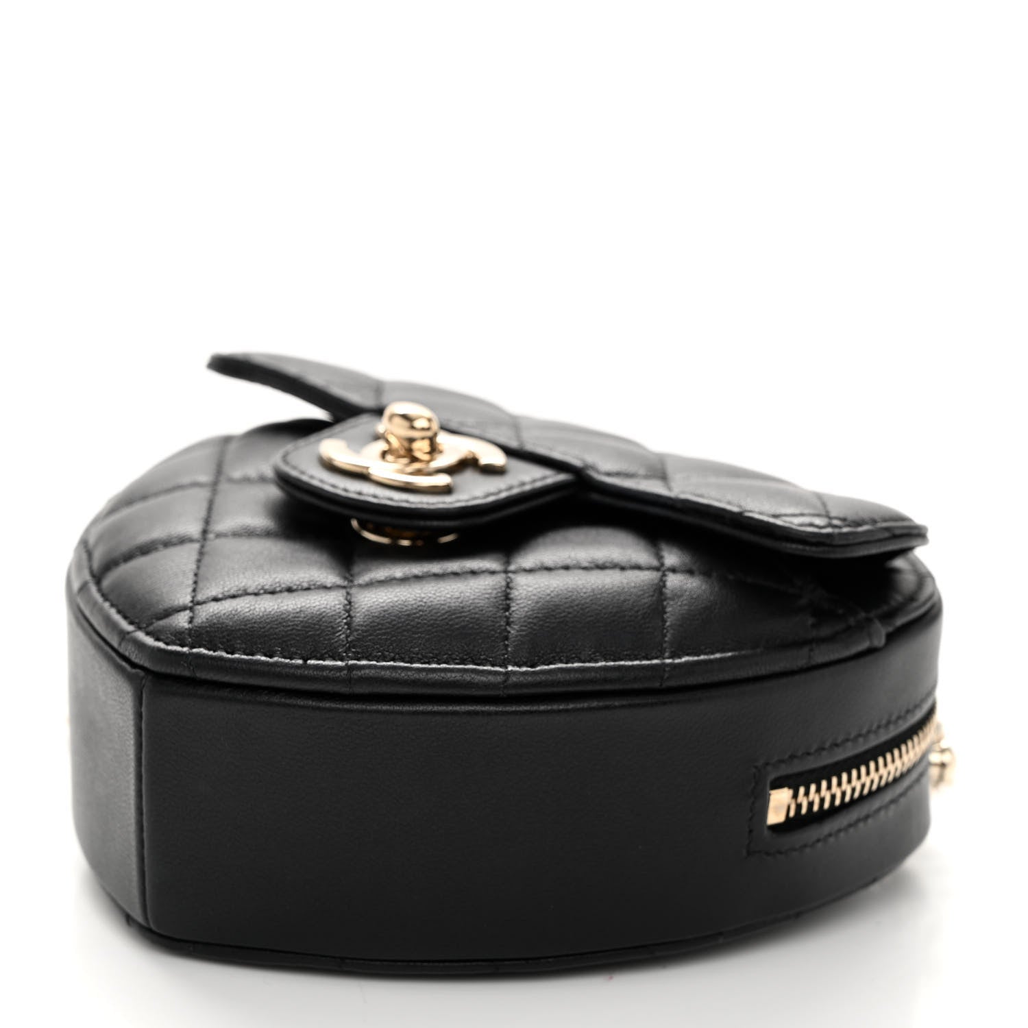 Chanel Lambskin Quilted CC In Love Heart Clutch With Chain Black 10 of 11