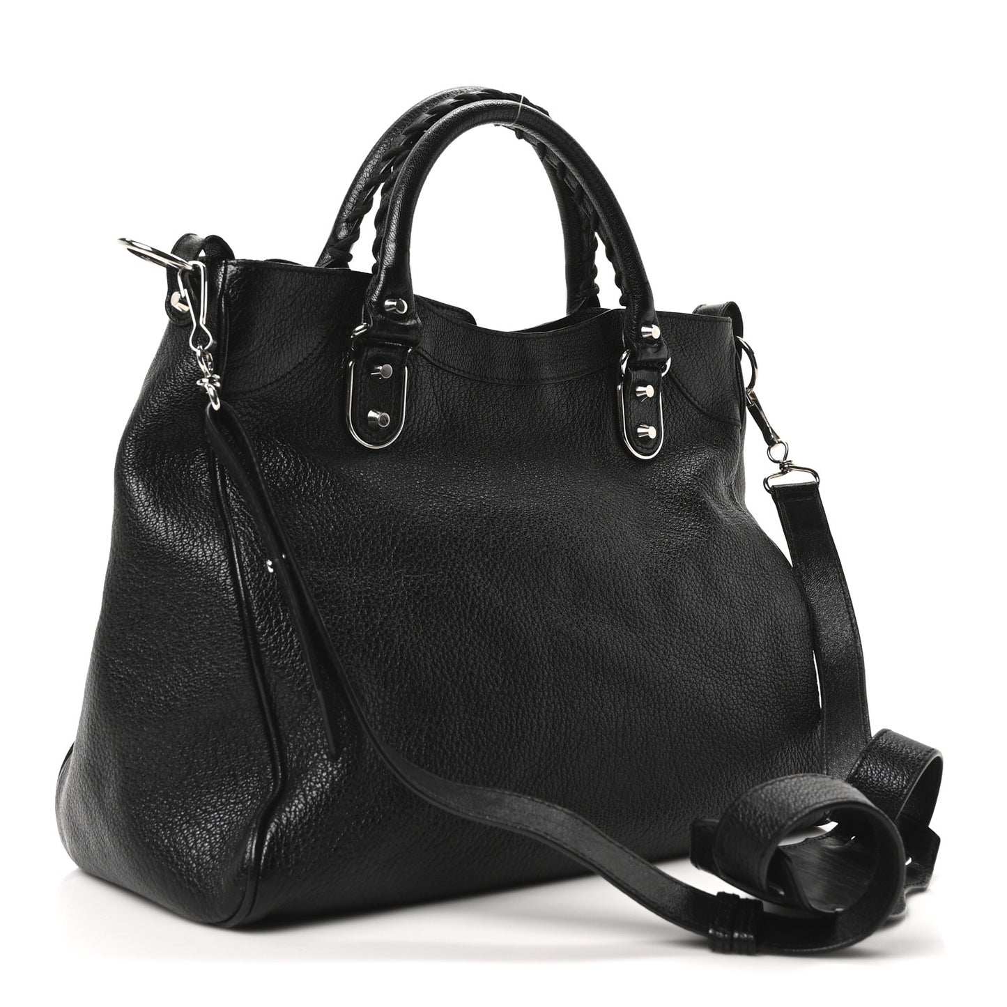 Chevre Silver Metallic Edge Hardware Velo Black