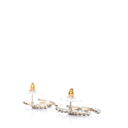 Chanel Strass Crystal CC Earrings Gold Black 4 of 5