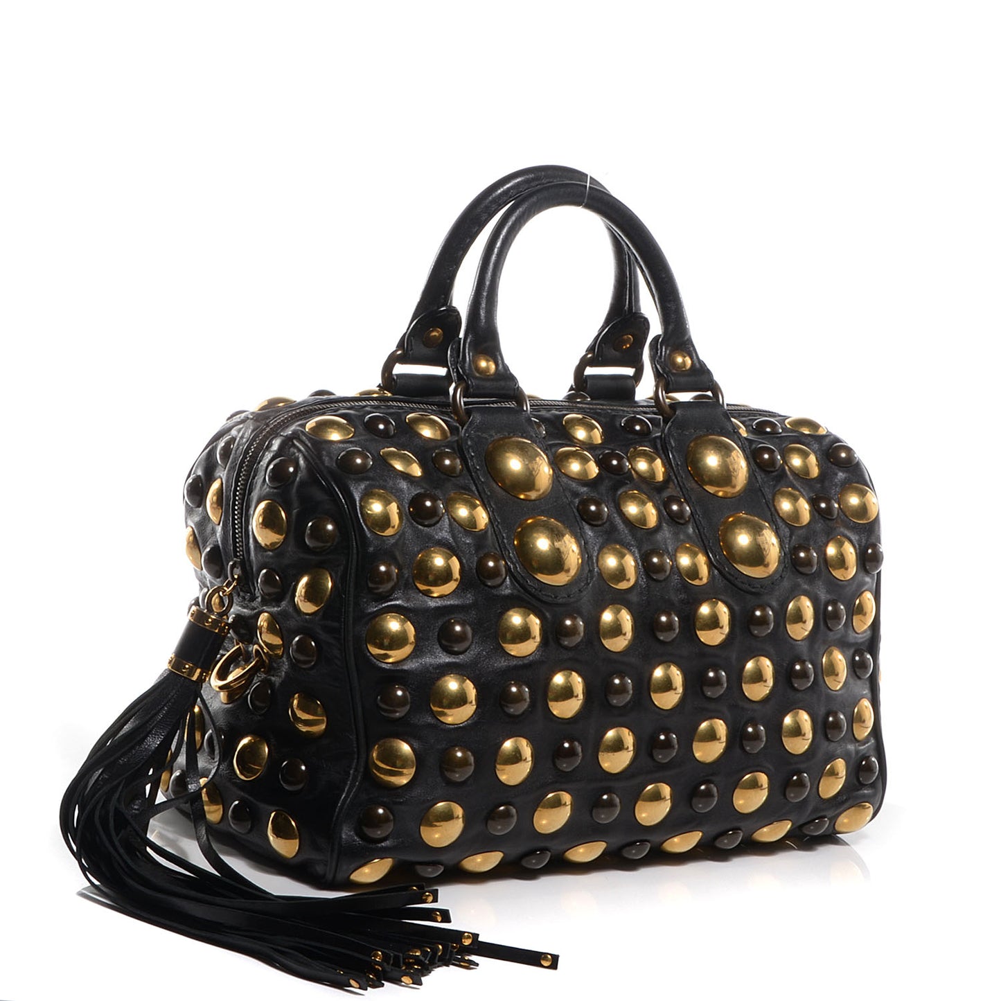 Leather Babouska Studded Medium Boston Black