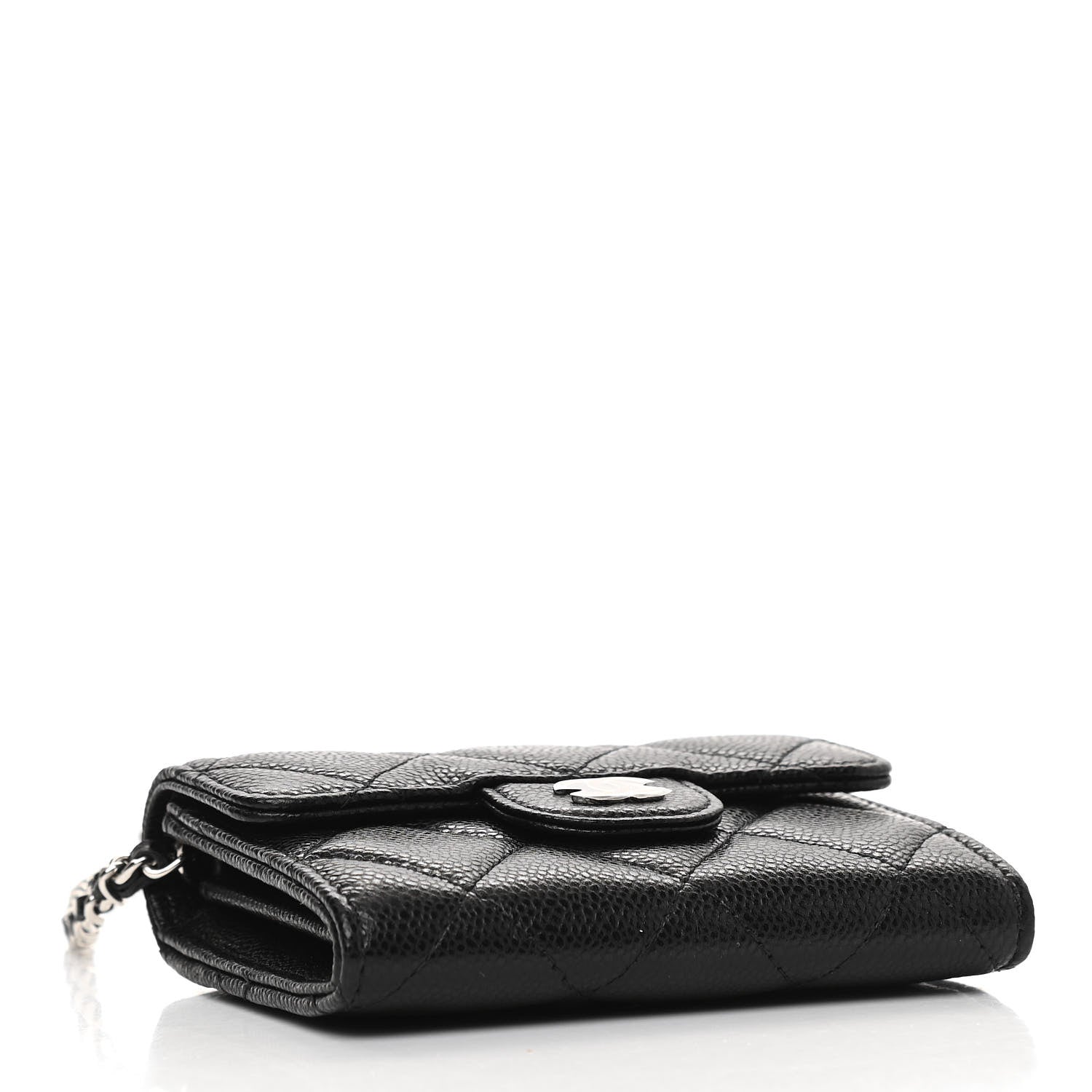 Chanel Caviar Quilted Flap Card Holder On Chain Black 4 of 12
