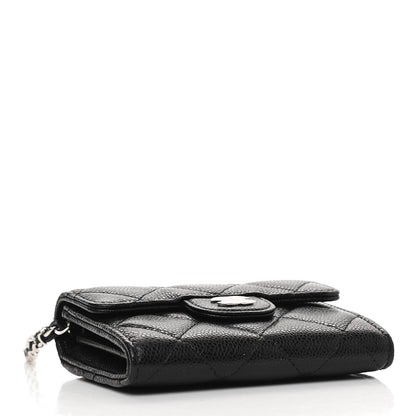 Chanel Caviar Quilted Flap Card Holder On Chain Black 4 of 12