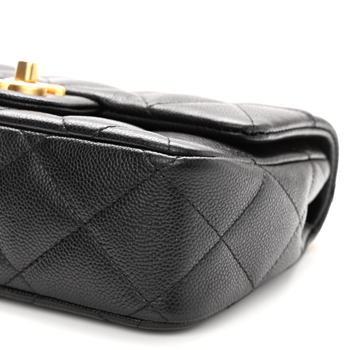 Caviar Quilted Mini Sweetheart Flap Black