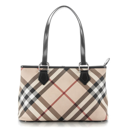 Burberry Supernova Check Stanton Tote Black 1 of 8