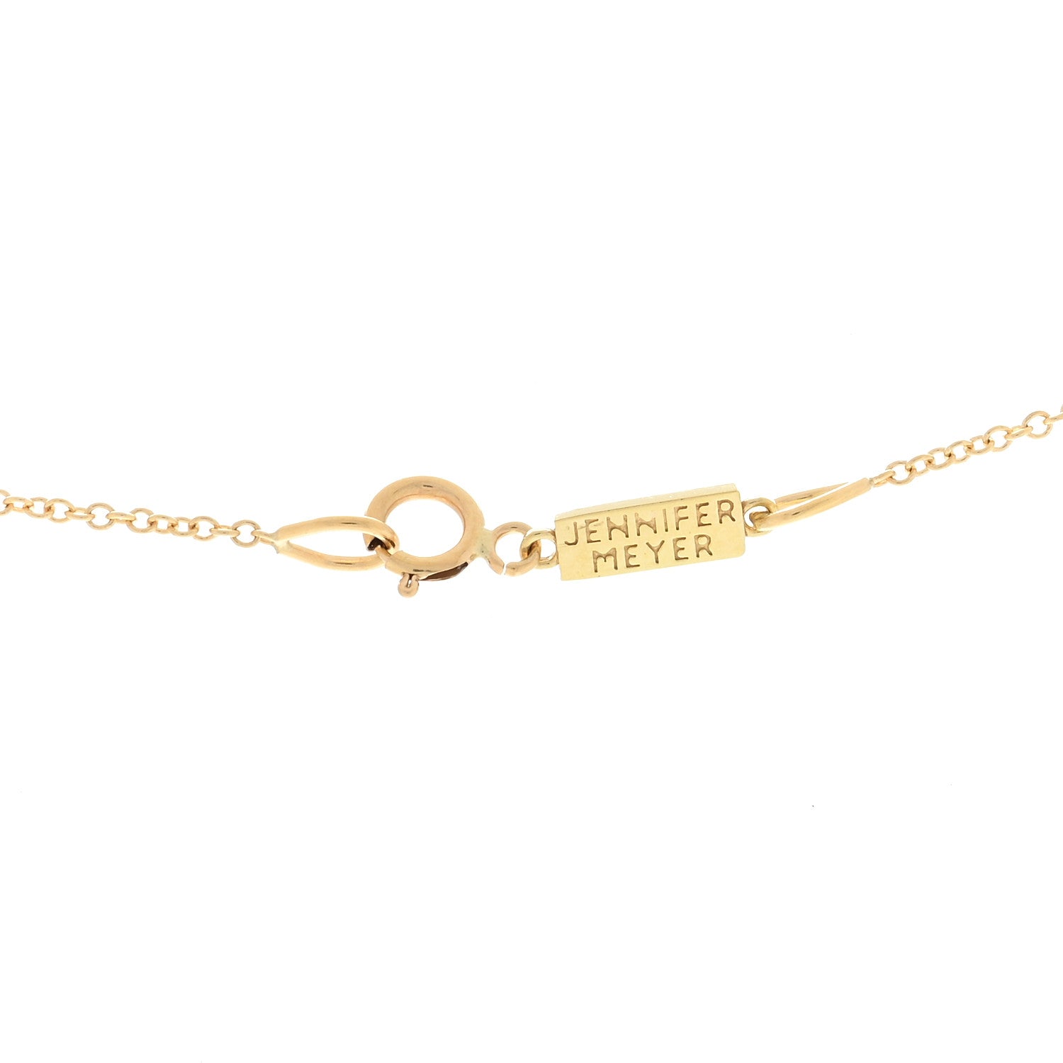 Jennifer Meyer 18K Yellow Gold Diamond Open Evil Eye Necklace 3 of 3