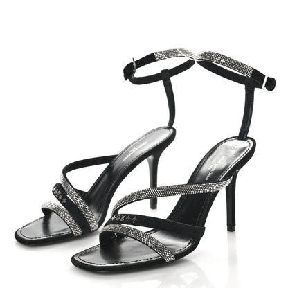 Louis Vuitton Suede Goat Rhinestone Appeal Sandals 37.5 Black 4 of 8
