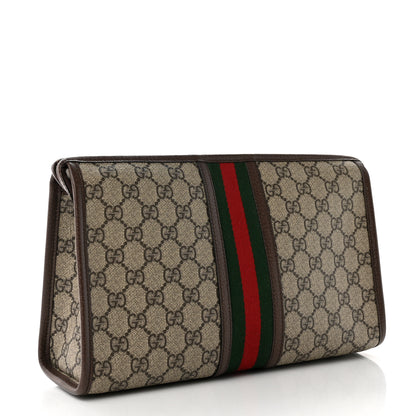 Gucci GG Supreme Monogram Web Ophidia GG Toiletry Case Beige New Acero 3 of 8