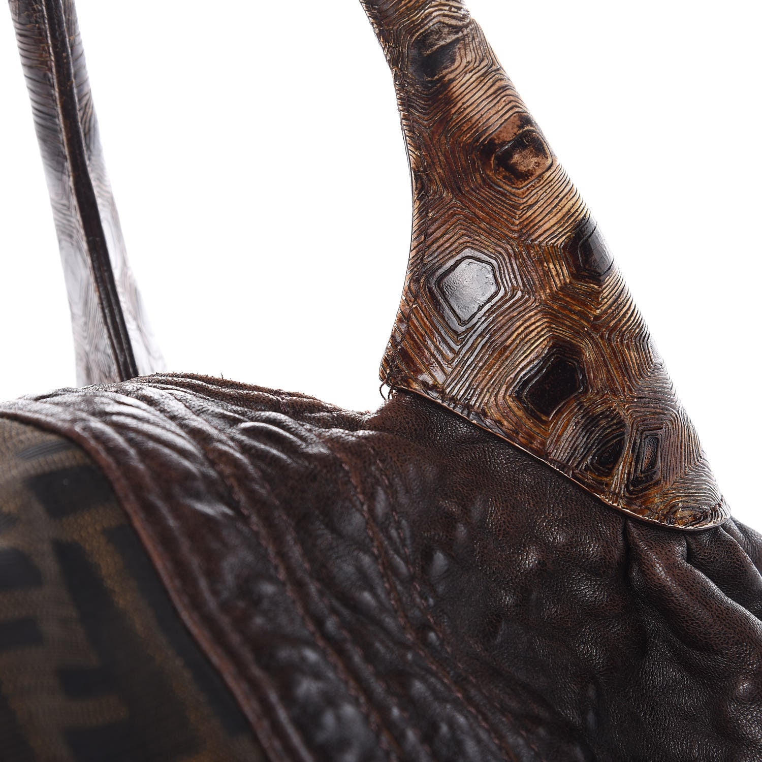 Fendi Zucca Nappa Nuvolata Vitello Tortuga Spy Tobacco Moro 12 of 17