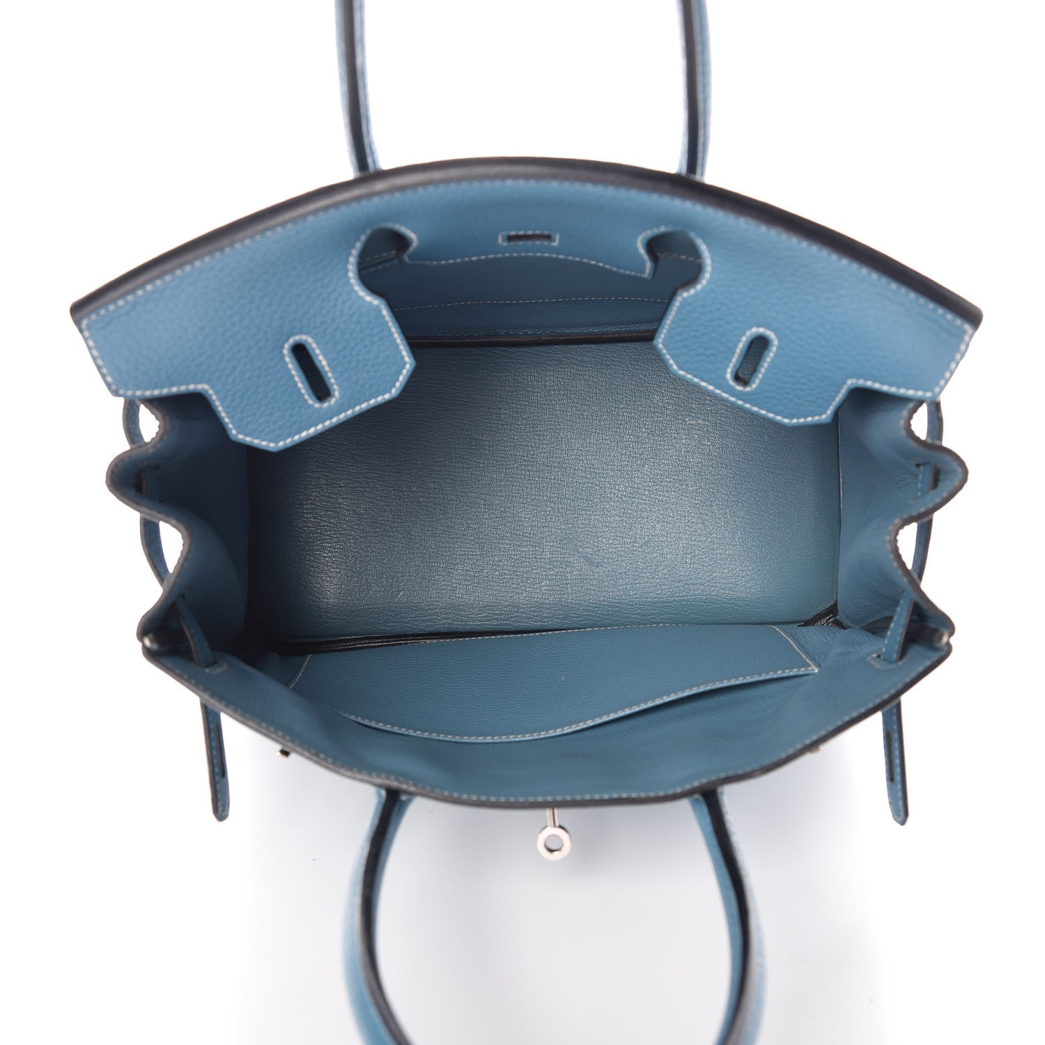 Hermes Taurillon Clemence Birkin 30 Blue Jean 7 of 40