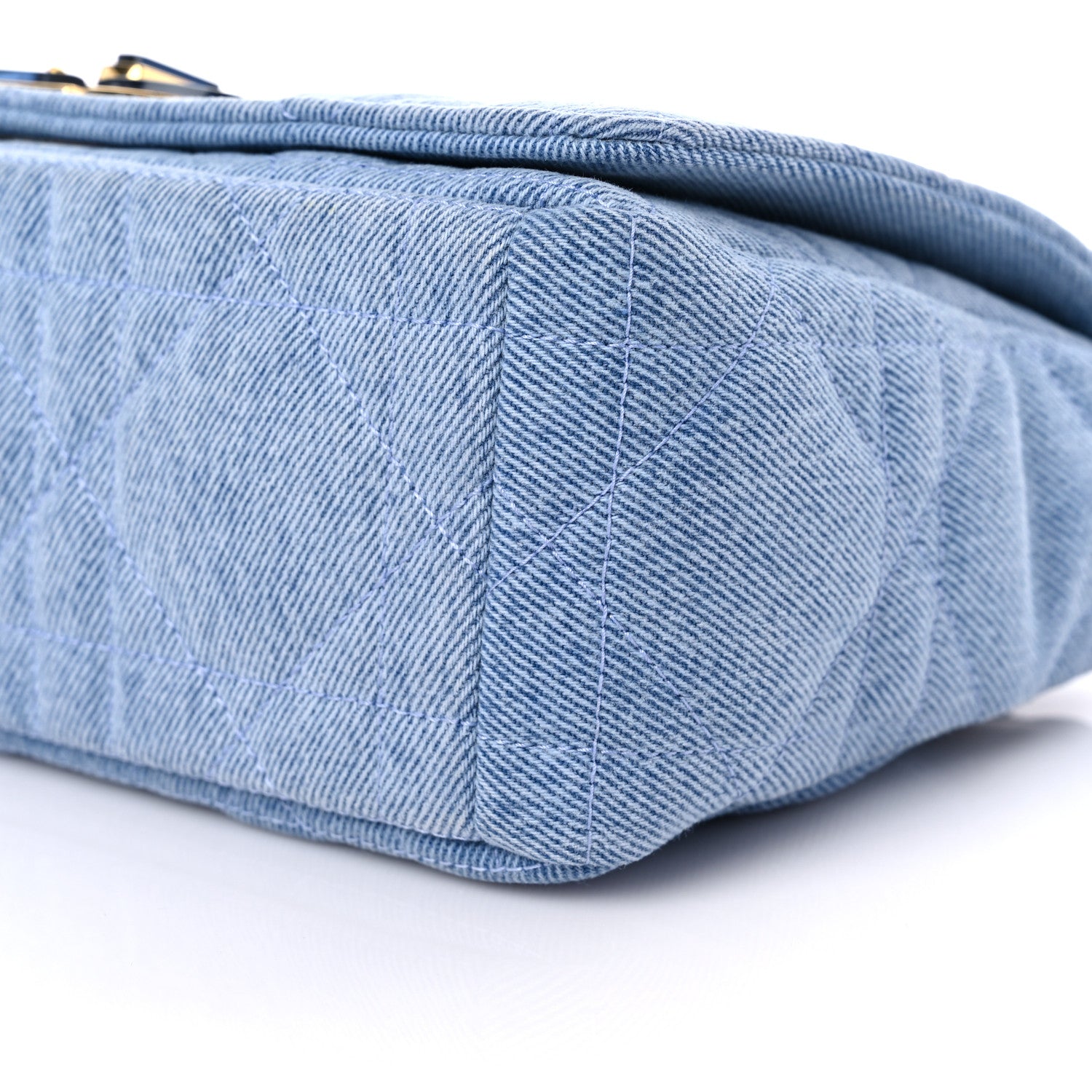 Christian Dior Denim Macrocannage Medium Caro Bag Blue 8 of 9