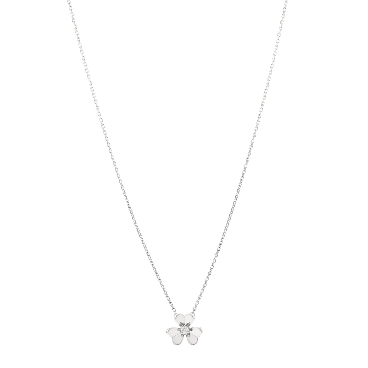 18K White Gold Diamond Mini Frivole Pendant Necklace