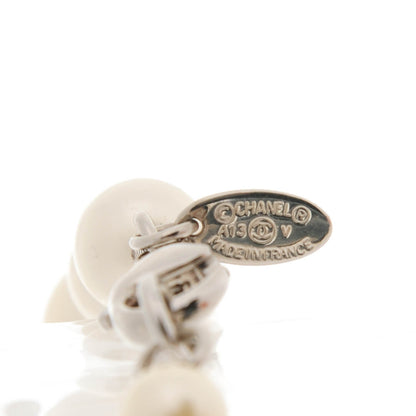 Chanel Graduated Pearl CC Long Necklace Silver 5 of 5