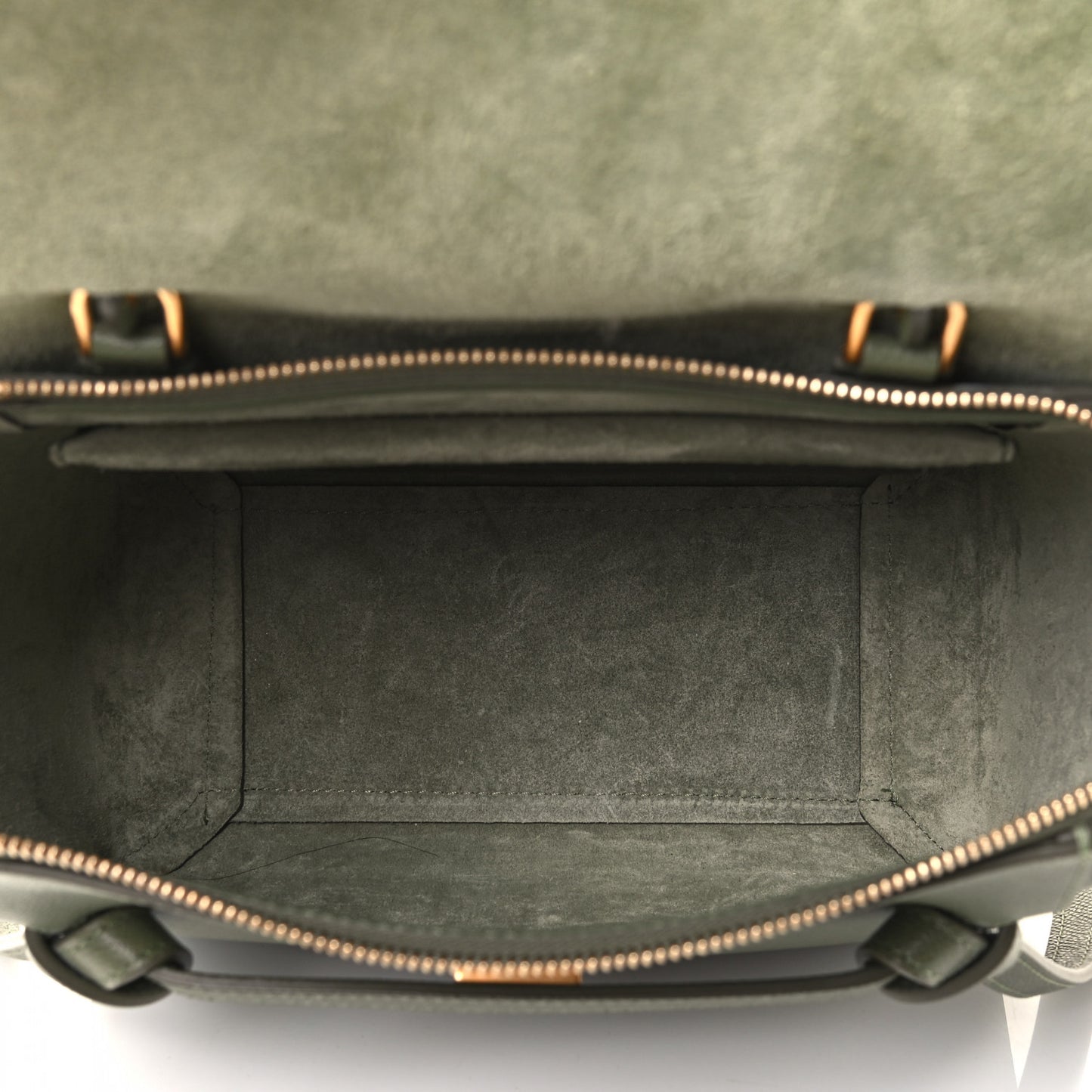 Grained Calfskin Micro Belt Bag Army Green