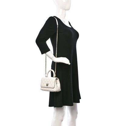 Chanel Caviar Quilted Extra Mini Coco Handle Flap White 2 of 12