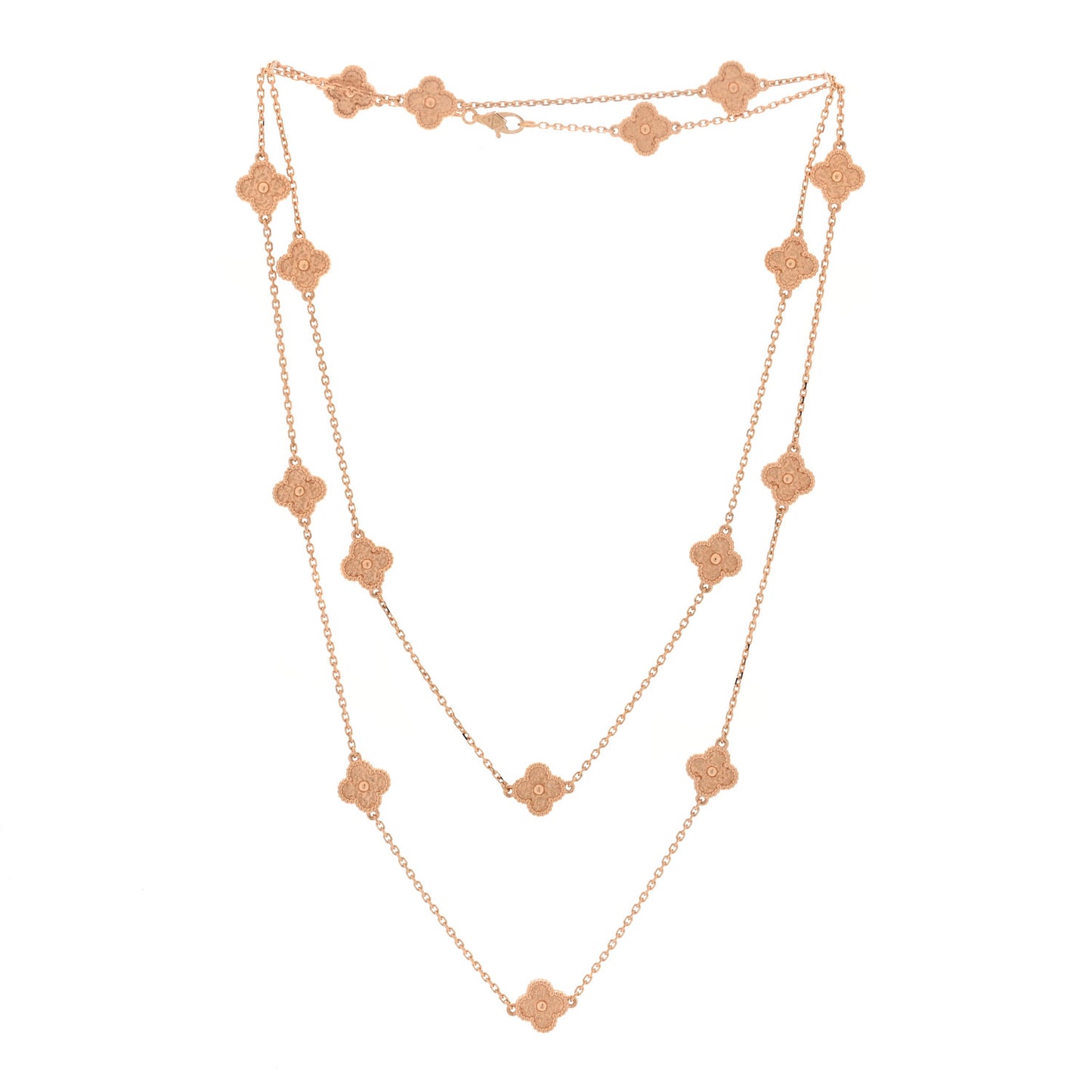 18K Rose Gold 16 Motifs Sweet Alhambra Necklace