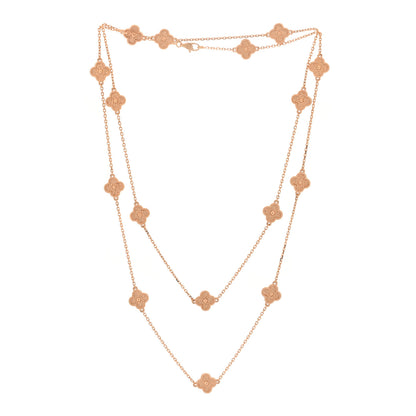 Van Cleef & Arpels 18K Rose Gold 16 Motifs Sweet Alhambra Necklace 3 of 8