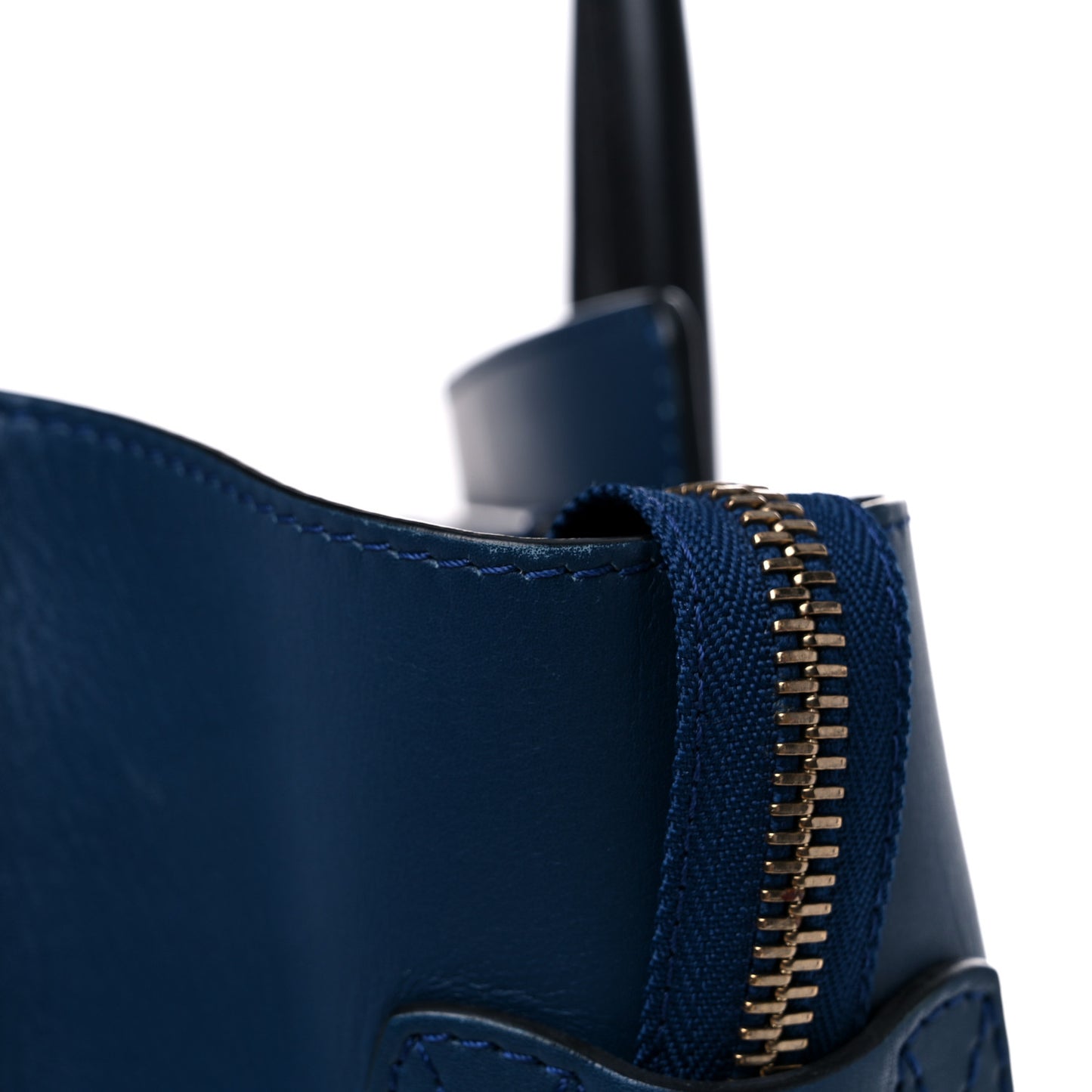 Smooth Calfskin Mini Bi-Color Luggage Ocean Blue