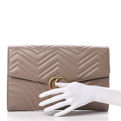 Gucci Calfskin Matelasse GG Marmont Clutch Porcelain Rose 2 of 9