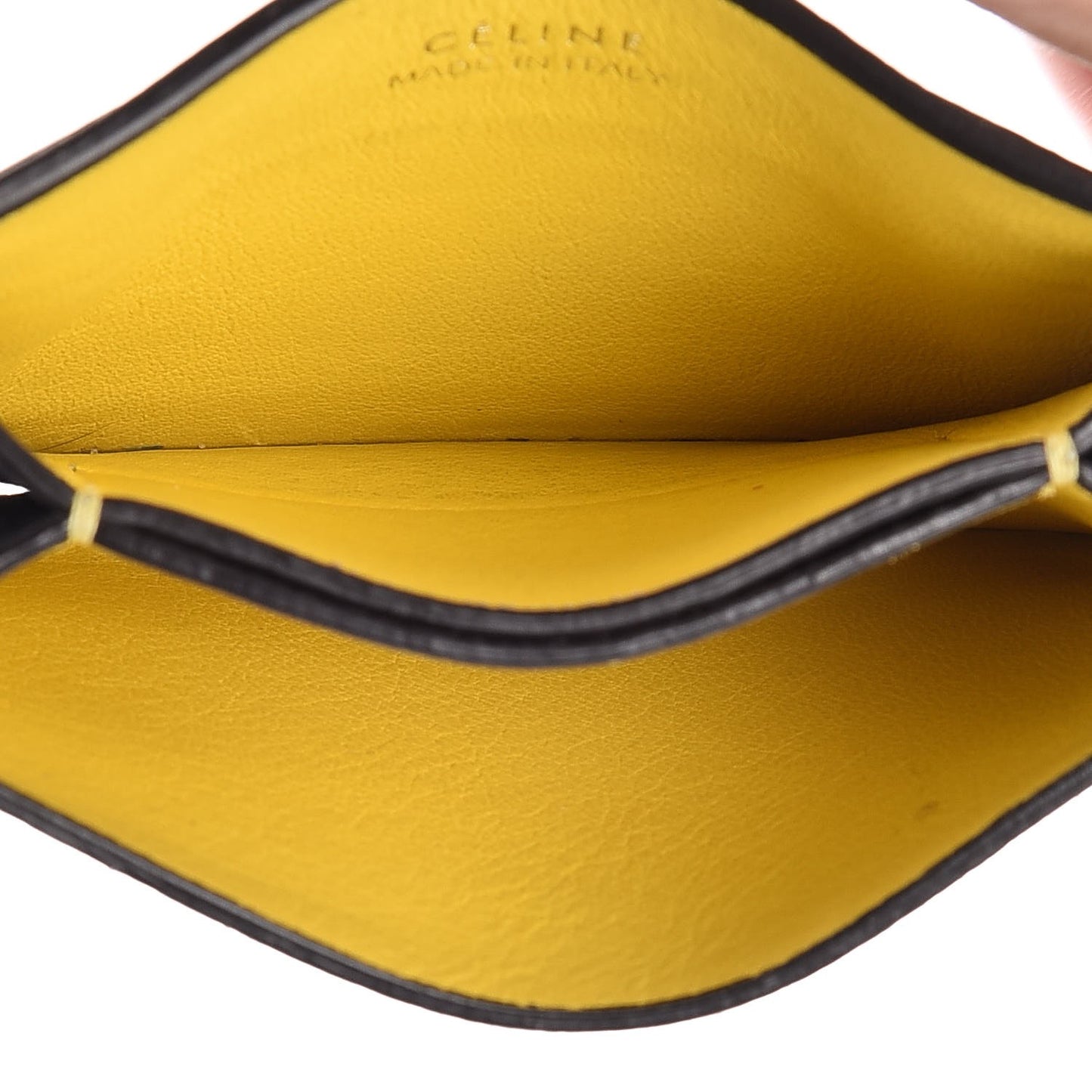 Drummed Calfskin Gusset Card Holder Black