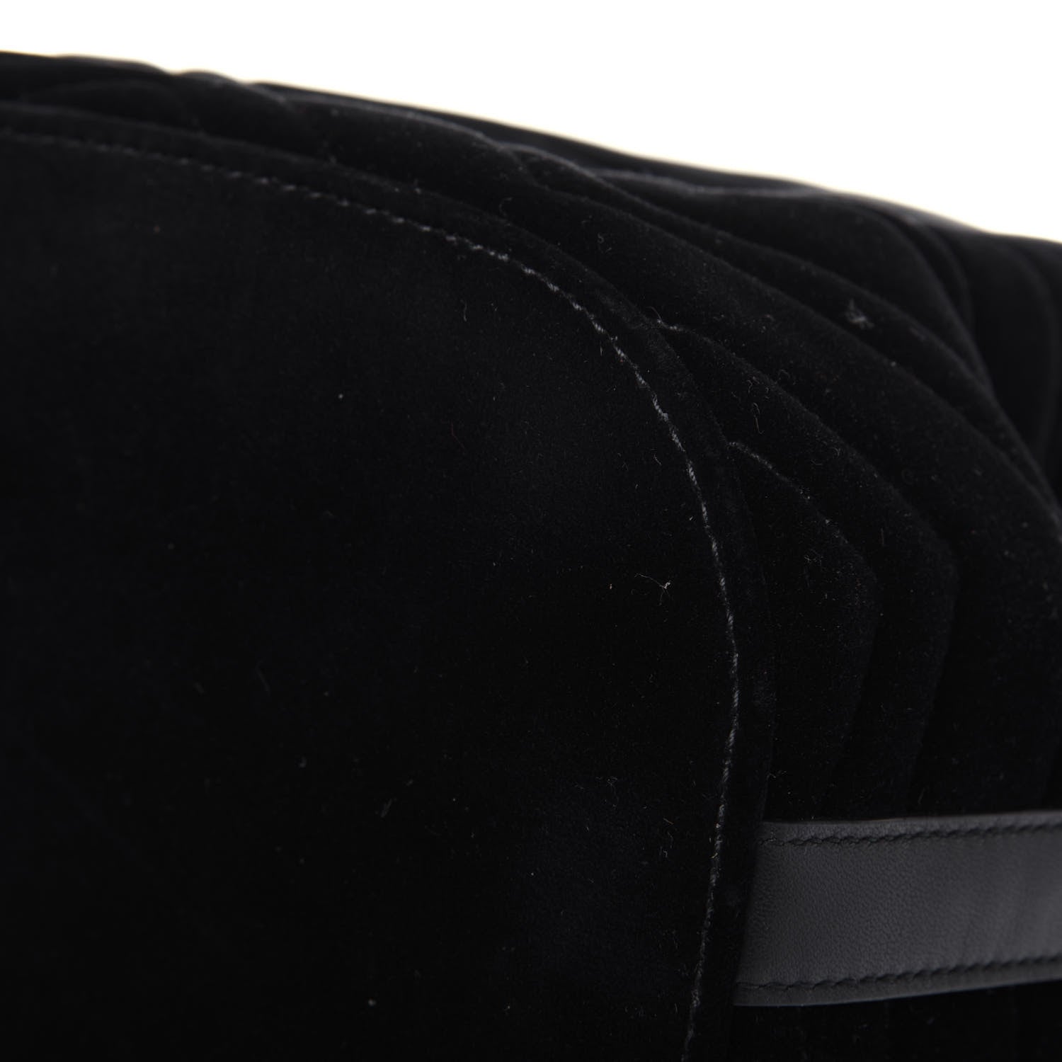Gucci Velvet Matelasse GG Marmont Bucket Bag Black 13 of 15