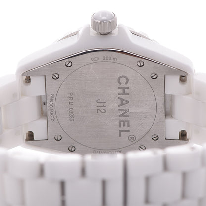 Chanel Stainless Steel Ceramic Diamond 38mm J12 Automatic Watch White 5 of 7