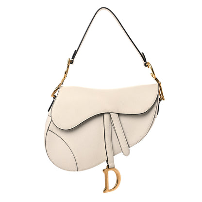 Christian Dior Grained Calfskin Saddle Bag White 1 of 18