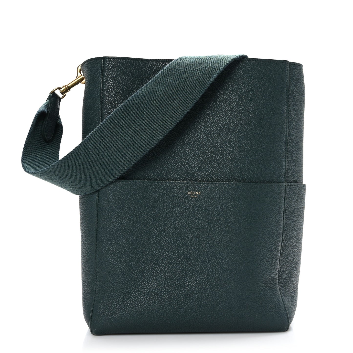 Soft Grained Calfskin Sangle Bucket Bag Amazone