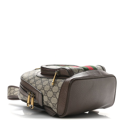 Gucci GG Supreme Monogram Calfskin Web Small Ophidia Day Backpack Beige Ebony New Acero 4 of 10