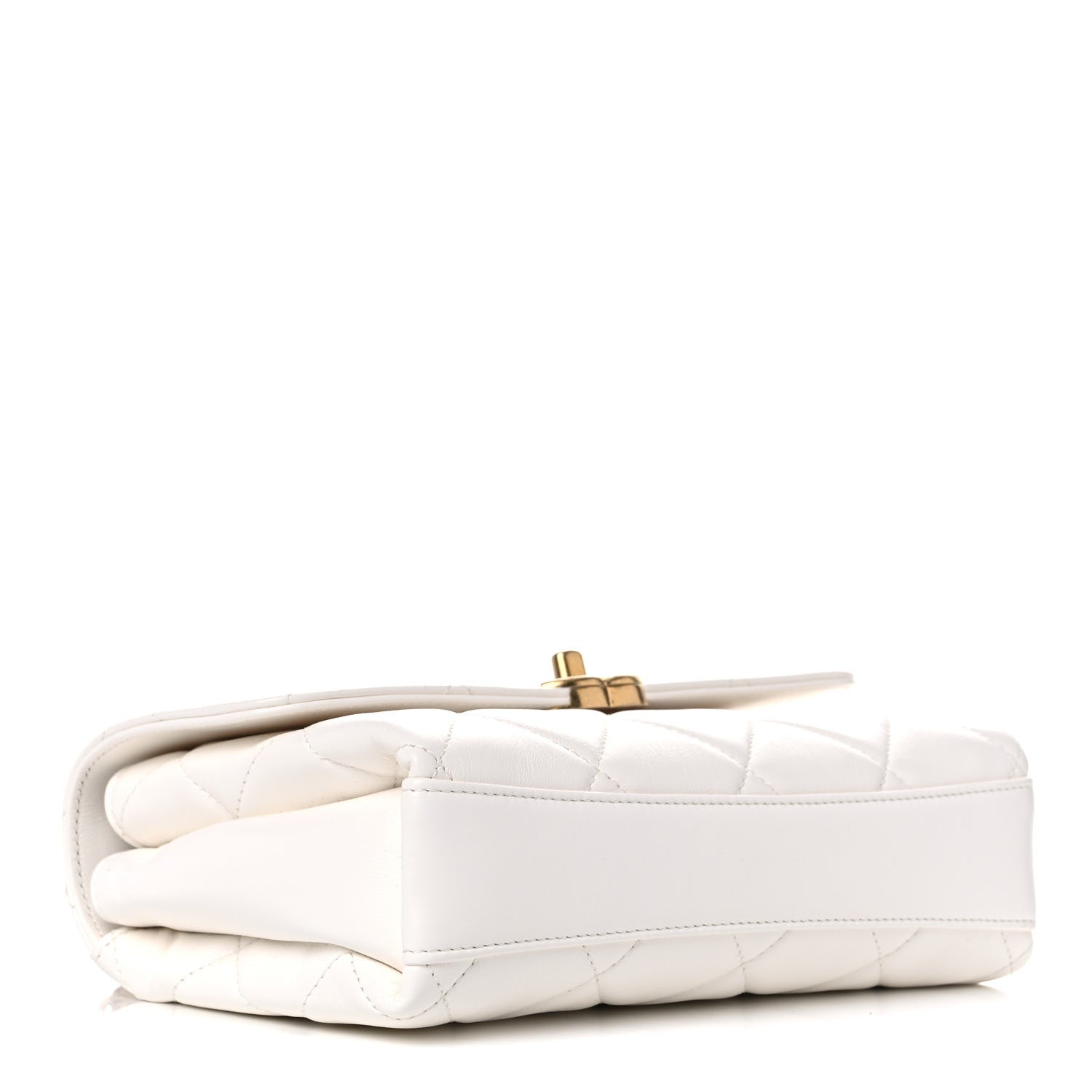 Chanel Lambskin Quilted Small CC Crystal Logo Chain Flap White 4 of 10