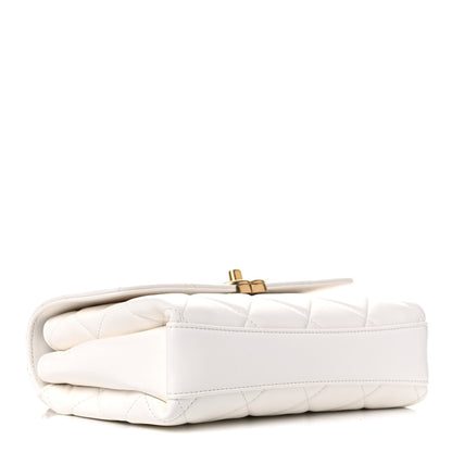 Chanel Lambskin Quilted Small CC Crystal Logo Chain Flap White 4 of 10