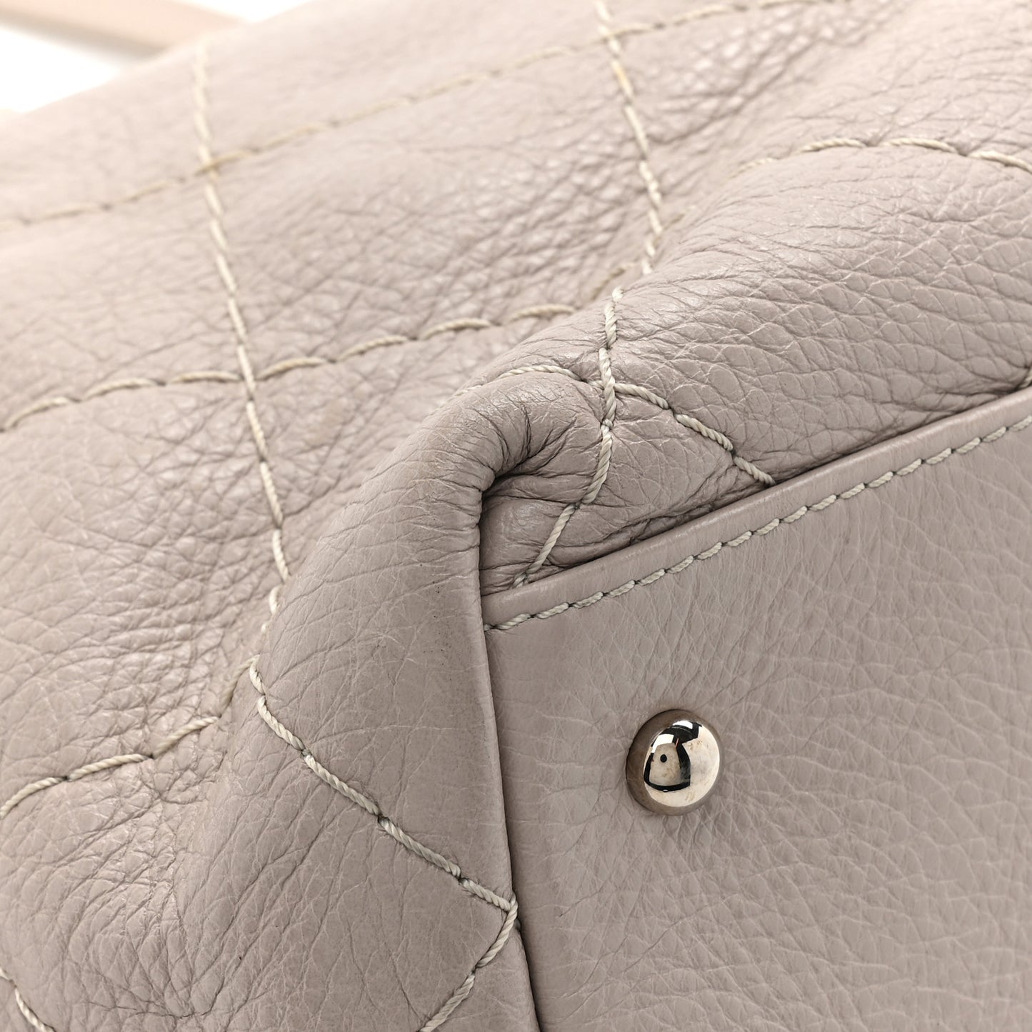 Glazed Calfskin Large On The Road Tote Beige