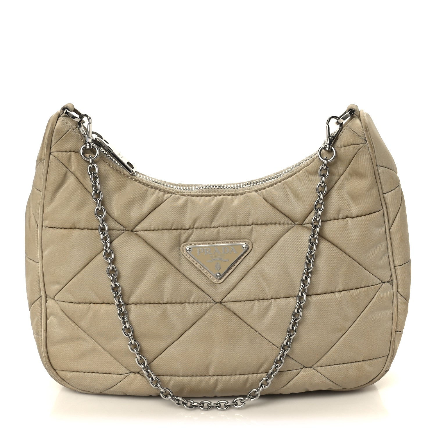 Prada Re-Nylon Triangle Quilted Padded Patchwork System Shoulder Bag Deserto 1 of 11