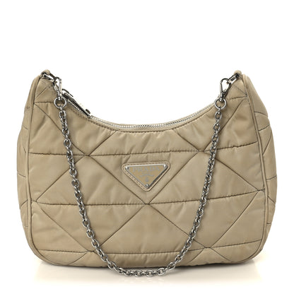 Prada Re-Nylon Triangle Quilted Padded Patchwork System Shoulder Bag Deserto 1 of 11