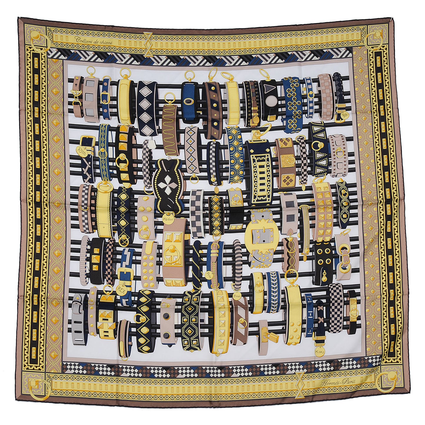 Silk Colliers de Chiens Scarf 90 Jaune