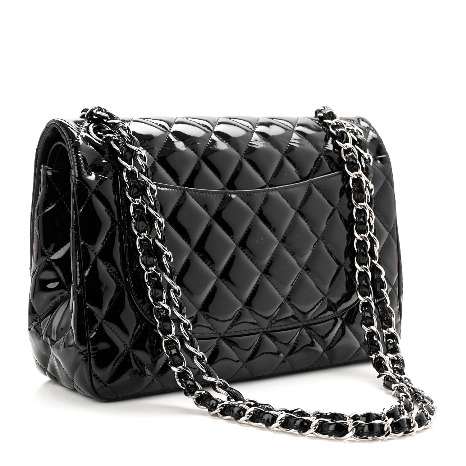 Chanel Patent Quilted Jumbo Double Flap Black 3 of 11