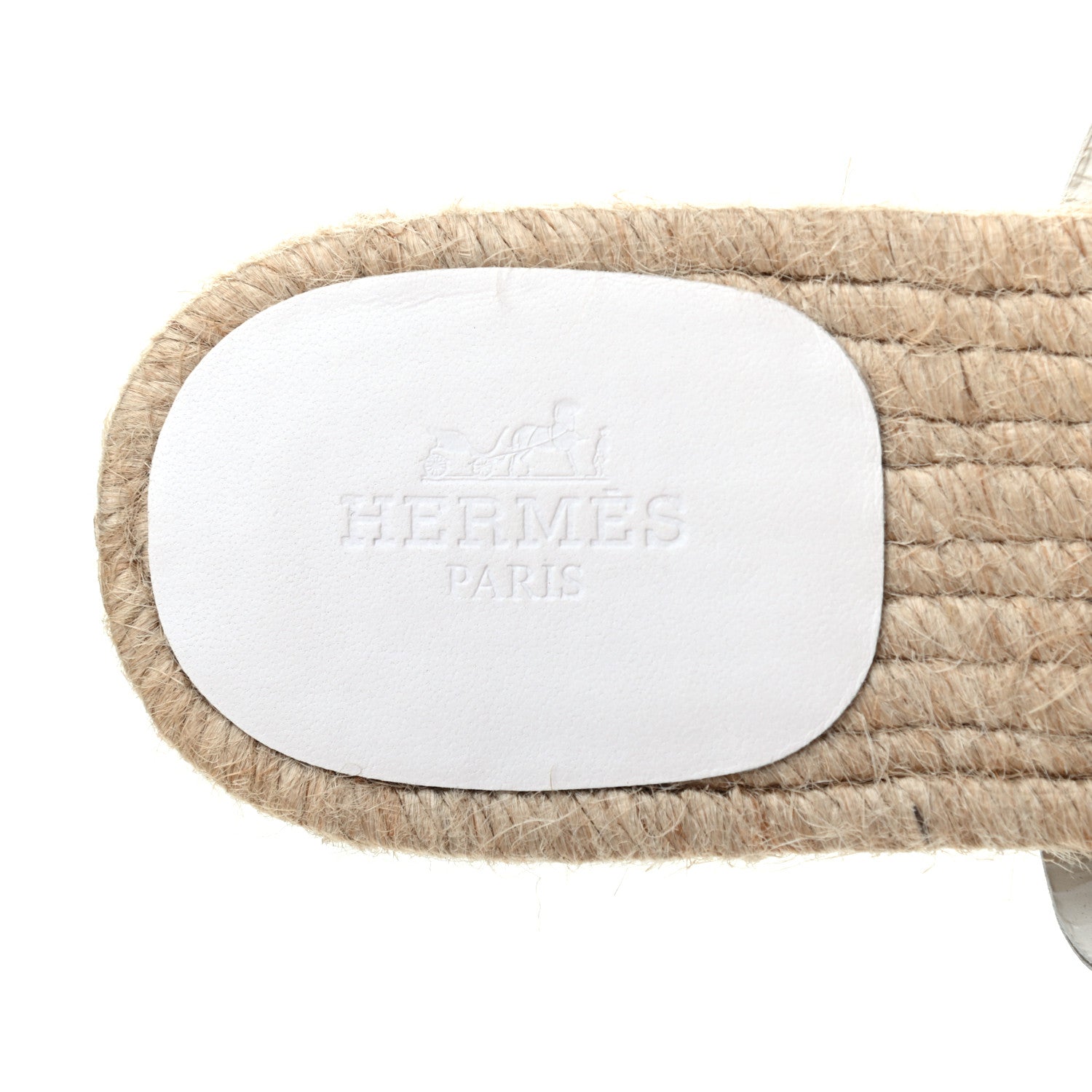 Hermes Nappa Ancone Espadrille Sandals 36 White Naturel 6 of 7
