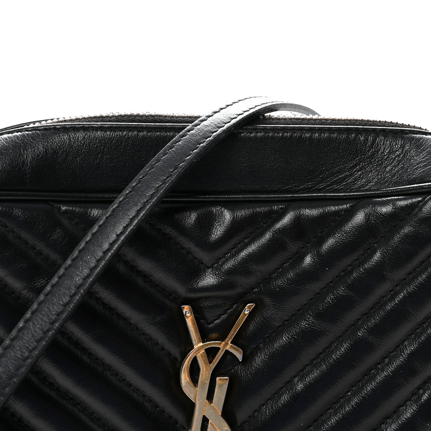 Saint Laurent Calfskin Matelasse Monogram Lou Camera Bag Black 7 of 10