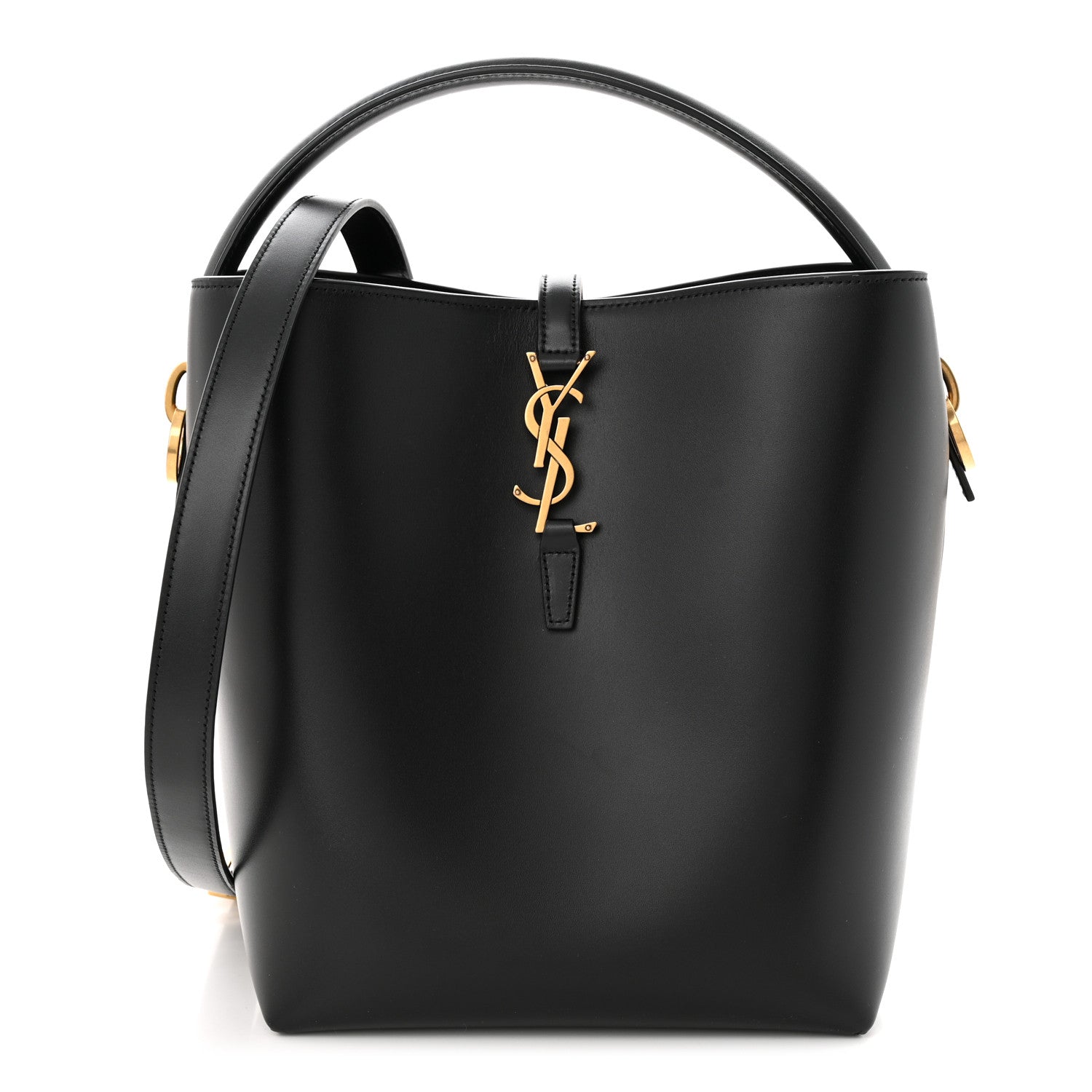 Saint Laurent Shiny Calfskin Le 37 Bucket Bag Black 3 of 11