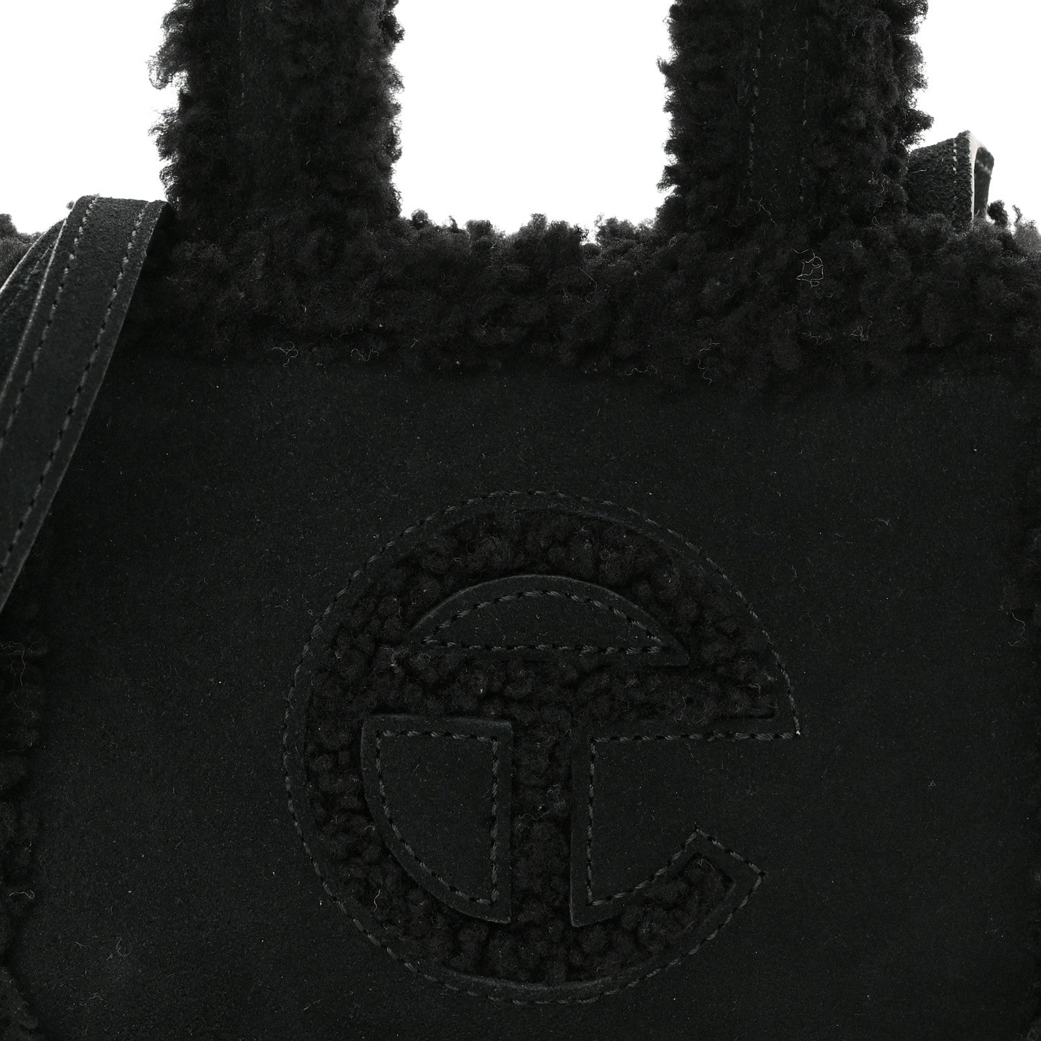 Telfar X UGG Suede Shearling Small Shopping Bag Black 10 of 12
