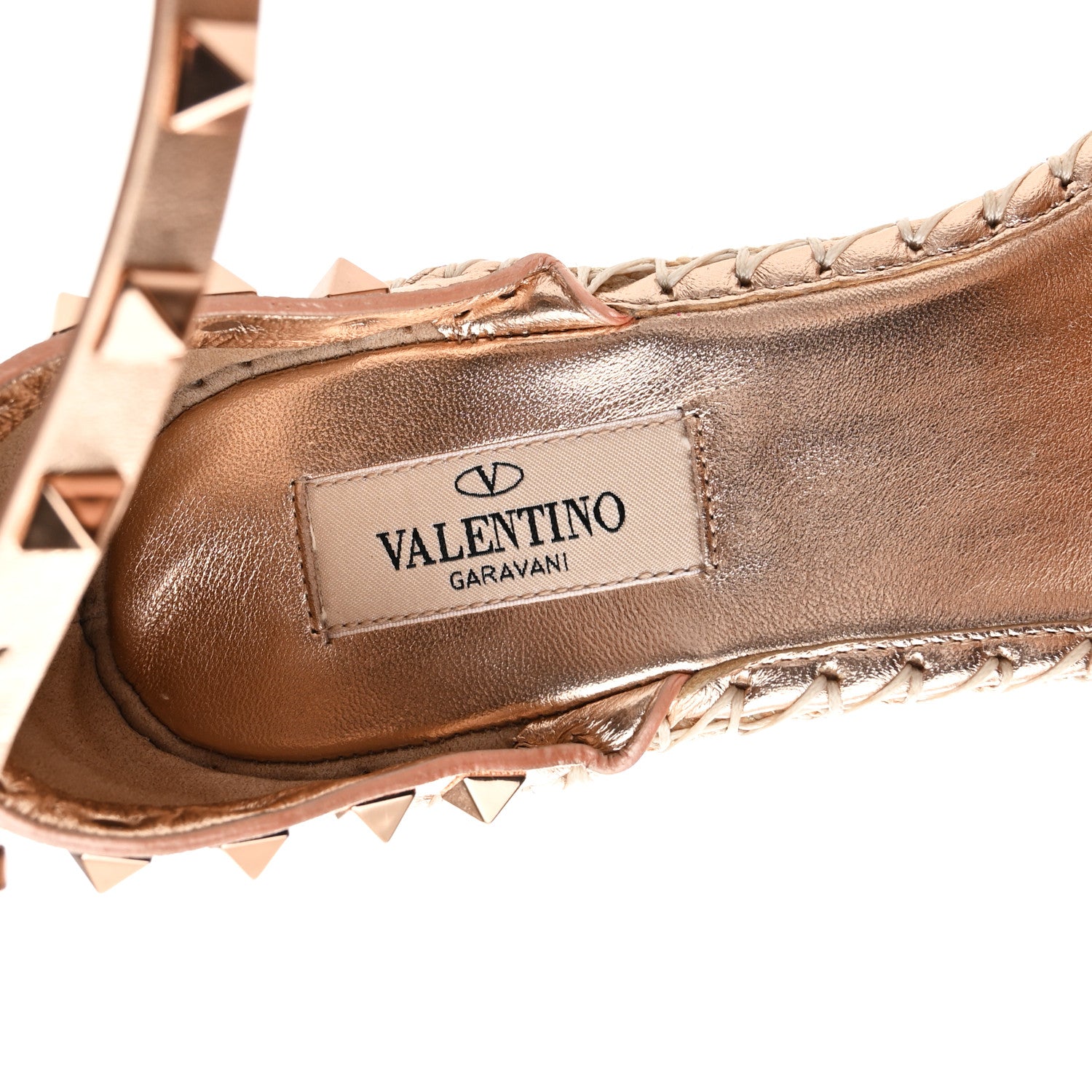 Valentino Garavani Metallic Grained Calfskin Rockstud Crisscross