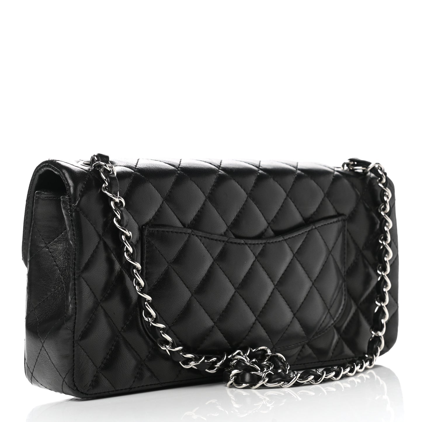 Lambskin Quilted East West Flap Black