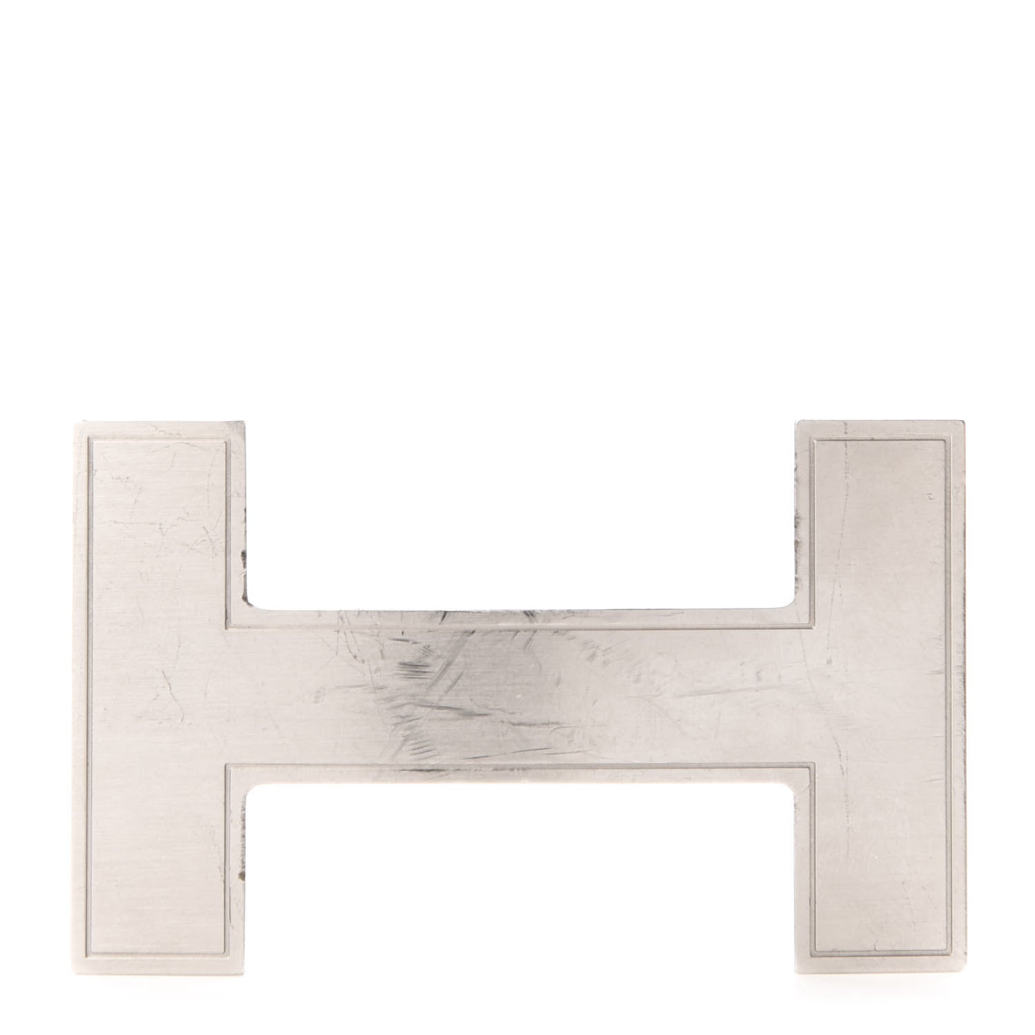 Hermes Brushed Palladium 32mm Quizz H Belt Buckle 1 of 5
