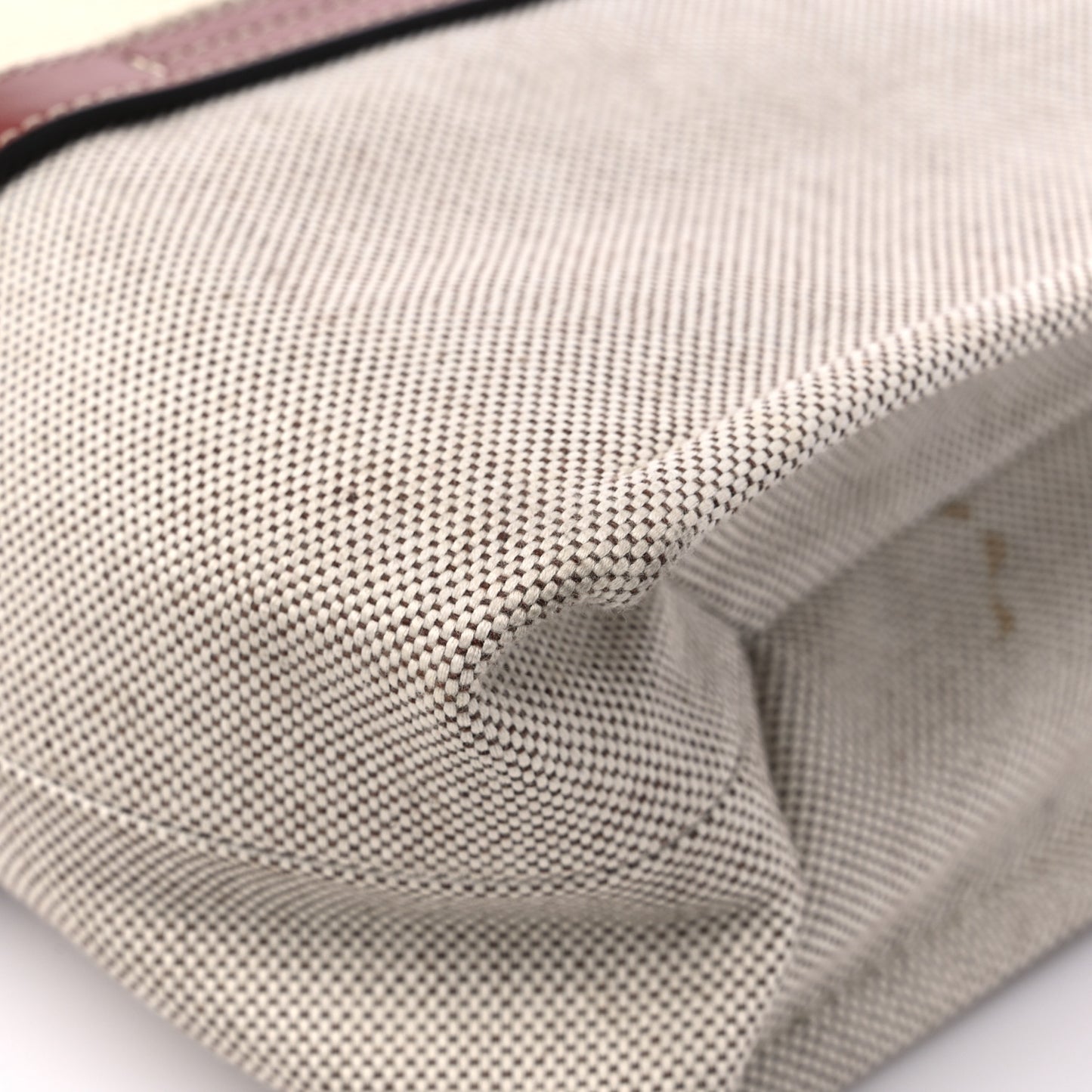 Cotton Calfskin Large Woody Ribbon Tote White Brown