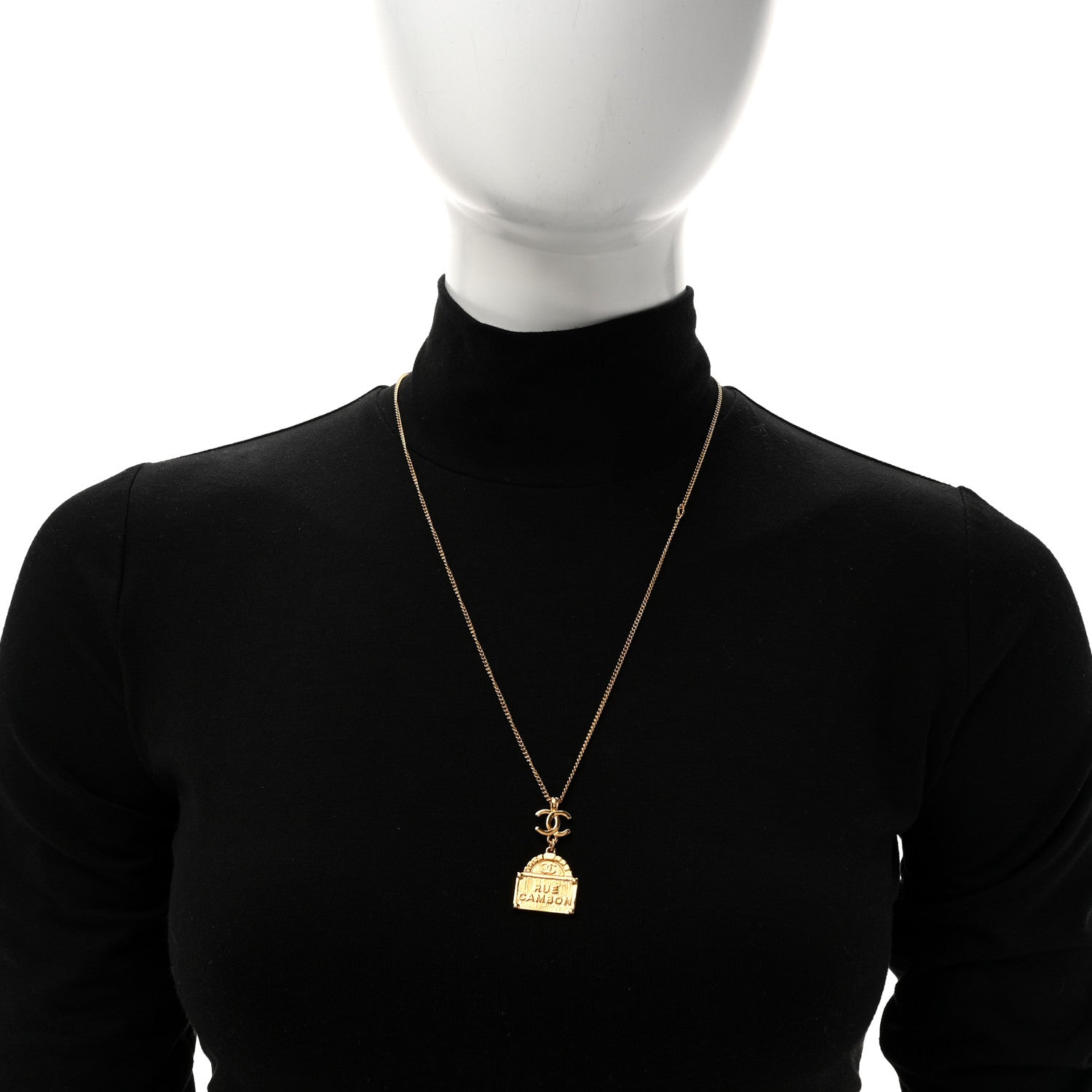 Chanel Metal CC Rue Cambon Necklace Gold 2 of 5