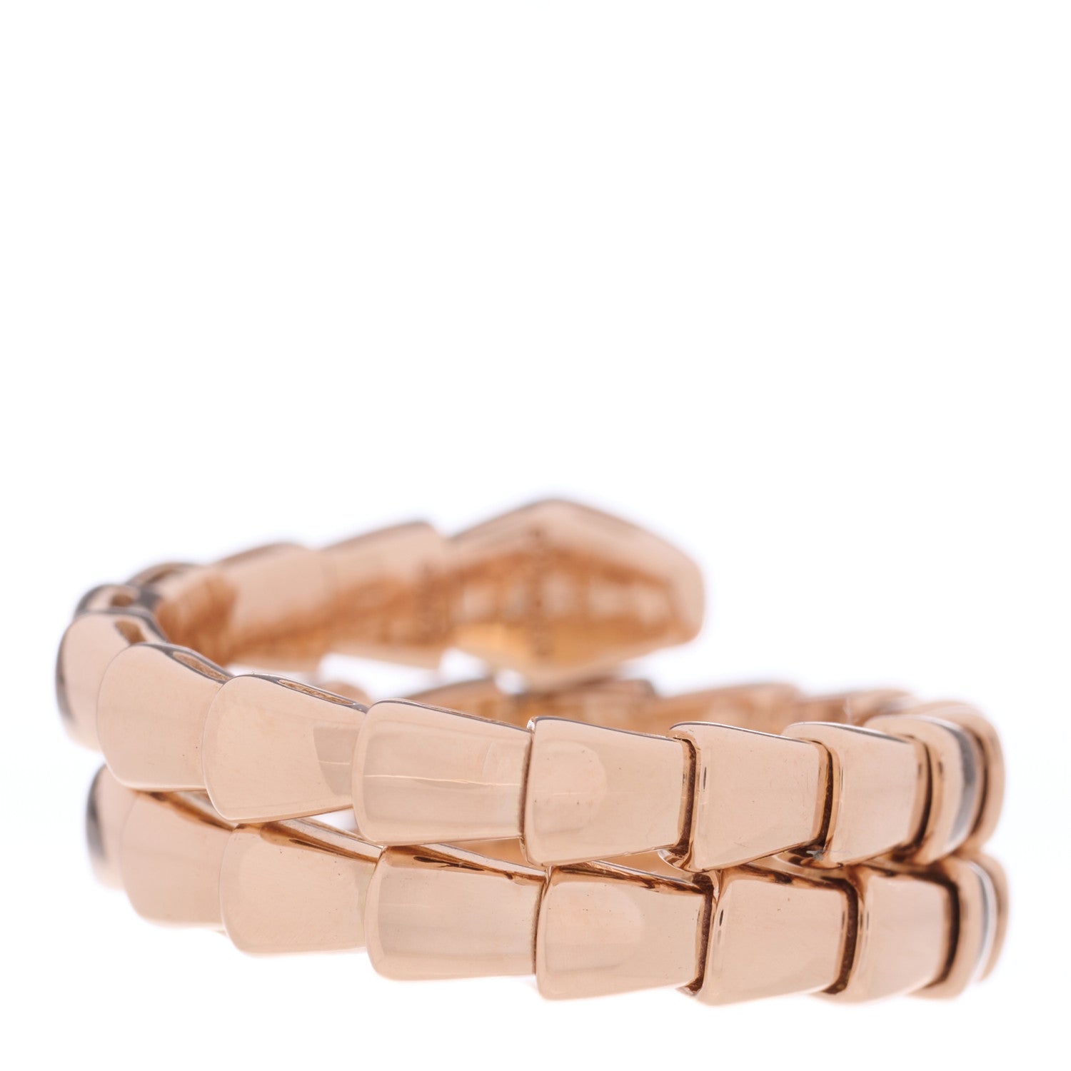 Bulgari 18K Rose Gold Diamond Serpenti Viper Wrap Ring L 3 of 4