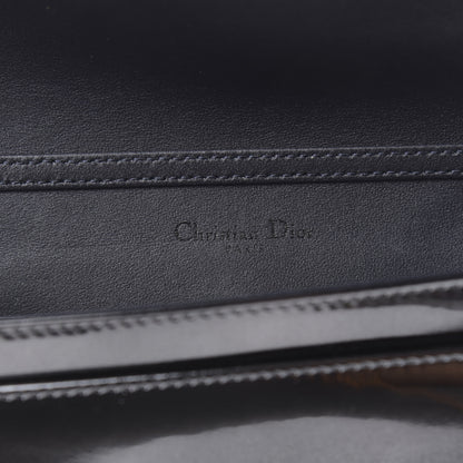 Christian Dior Metallic Patent Micro-Cannage Diorama Wallet on Chain Pouch Onyx Black 6 of 10
